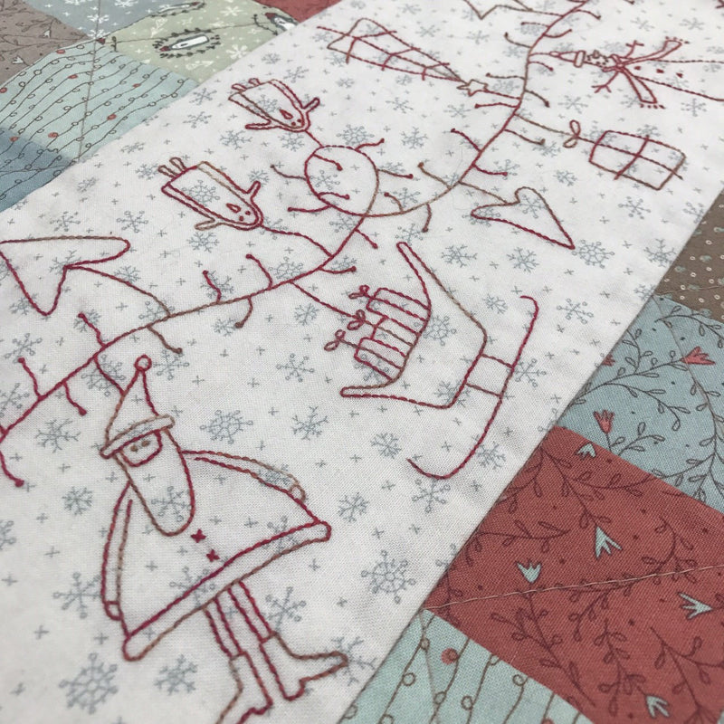Christmas Garland Table Runner Hatched and Patched