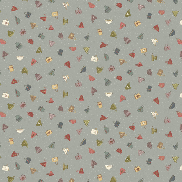 Down Tinsel Lane - 3213-17 - Christmas Cups - Light Blue