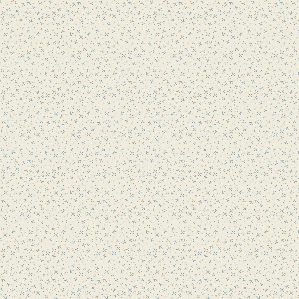 Slow and Steady - DV7434 - Floating Petals - Blue on Cream