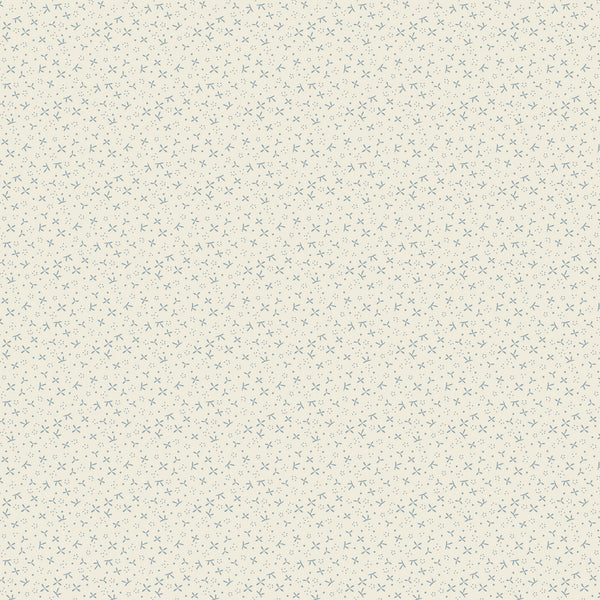 Slow and Steady - DV7434 - Floating Petals - Blue on Cream