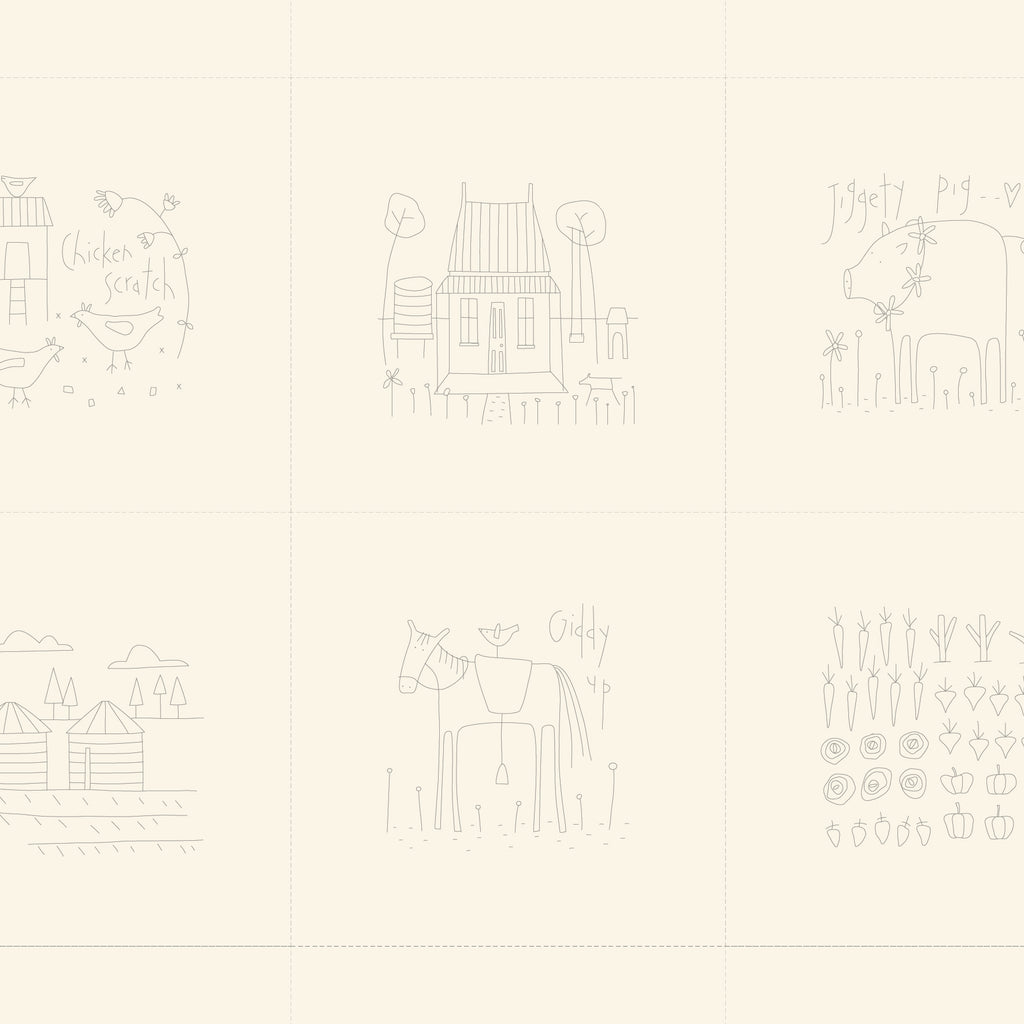 Appleby Farm - DV7750 - Panel - Preprinted Stitchery - Cream