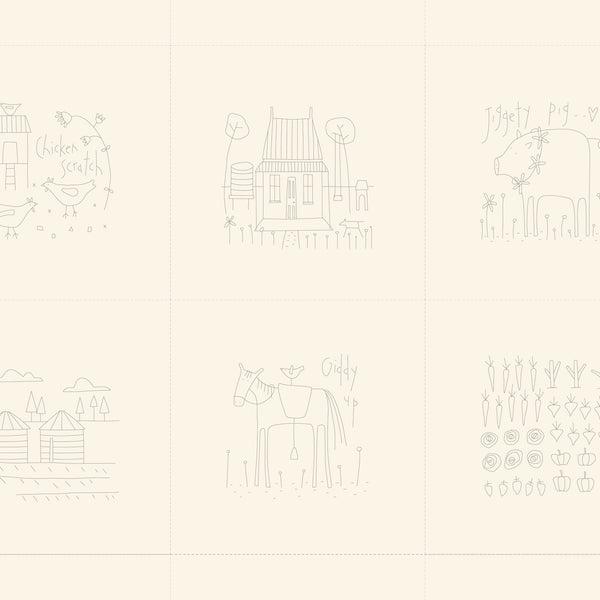Appleby Farm - DV7750 - Panel - Preprinted Stitchery - Cream