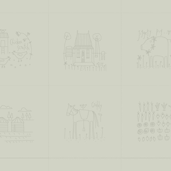 Appleby Farm - DV7751 - Panel - Preprinted Stitchery - Green