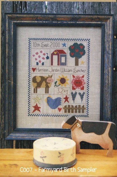 Farmyard Birth Sampler Cross Stitch