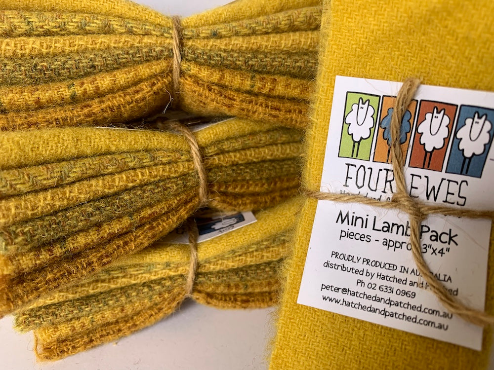 Woven Wool - Hot Mustard Mini Lamb Pack